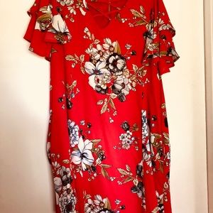 Beautiful red dress, Large, new.